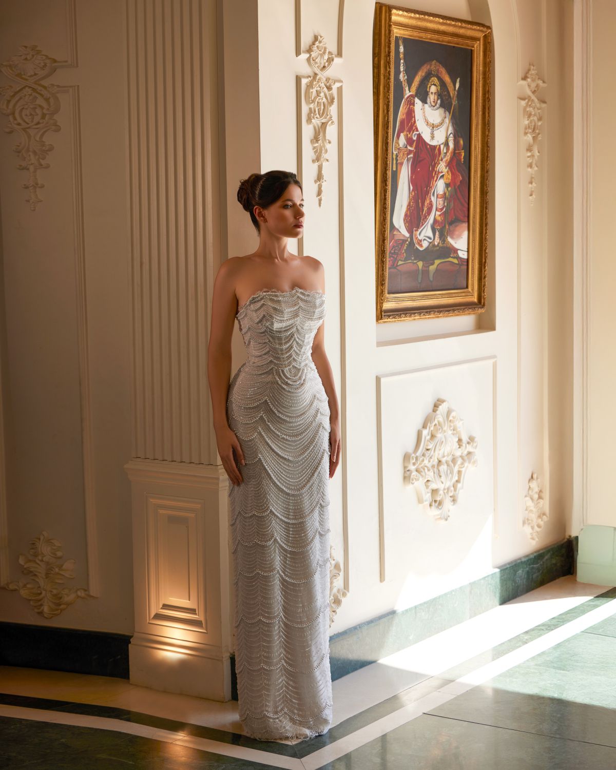 Staplez Full-Length Pearl-Embellished Detachable Skirt Fishtail Wedding Dress - 20B145